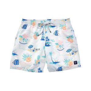 Endless Summer Mens  Volley Swim Short, White